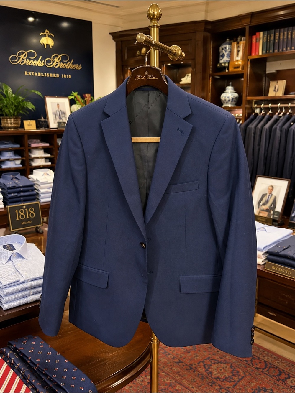 B by Brook Brothers Blue Men's Two-Button Sport Coat